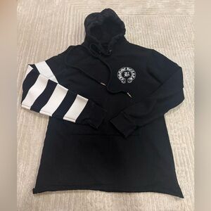 Chrome Hearts Black Hoodie with Bold White Stripes